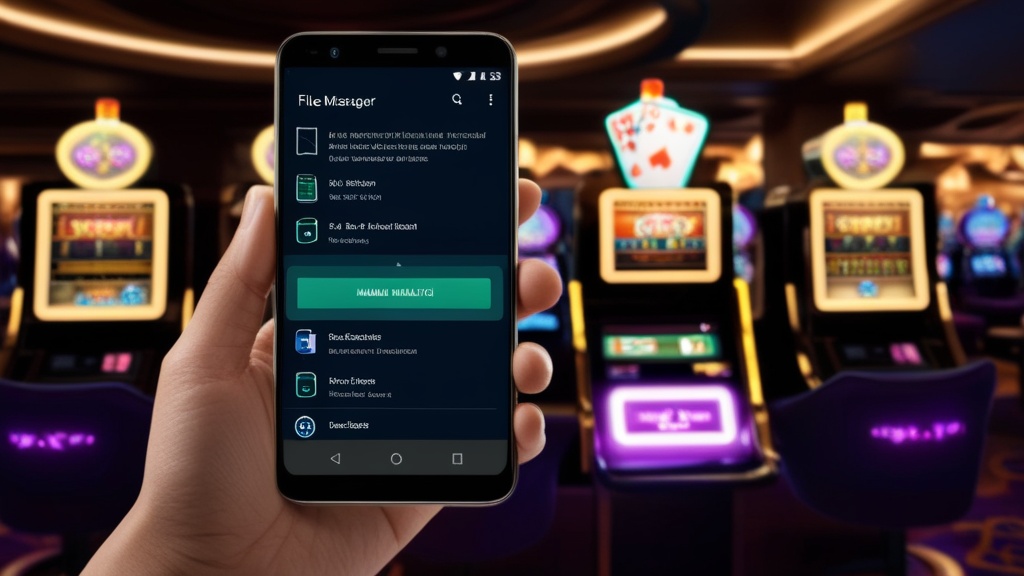 Handmatige APK-installatie op Android met een donkere casino-achtergrond